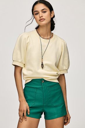 Maeve Puff-Sleeve Sweatshirt Tee