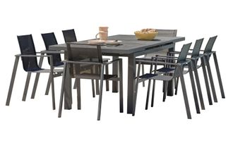 DCB Garden Conjunto de comedor de jard&iacute;n 8 plazas de aluminio