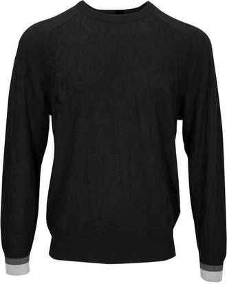 Lords of Harlech Colin Jacquard Merino Wool Paisley Sweater in Black at Nordstrom, Size X-Large