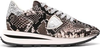 Philippe Model Tropez Haute sneakers - women - Nylon/Calf Leather/Calf Hair/Rubber/Fabric - 36 - Brown