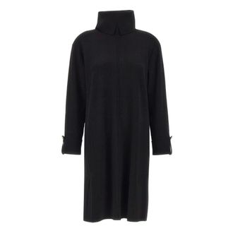 Elena Miro Kleedjes, Dames, Zwart, XS, Viscose Blend Knit Dress