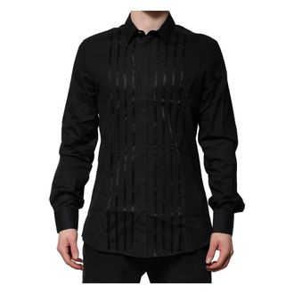 Dolce & Gabbana Heren, Overhemden, Zwart, Maat: 2XL Katoen