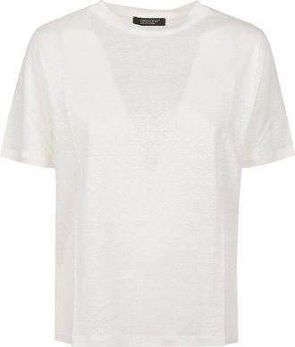 Aragona Round Neck Linen T-Shirt
