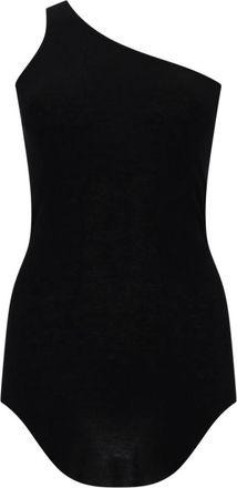 Rick Owens Black Solid One Shoulder Top