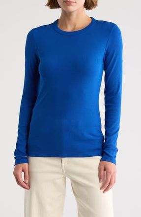 Nordstrom Everyday Stretch Pima Cotton Ribbed T-Shirt in Blue Surf at Nordstrom Rack, Size Xx-Small