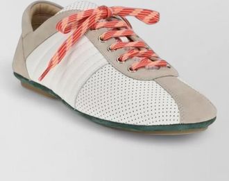 Valentino Garavani calf leather perforated low-top sneakers