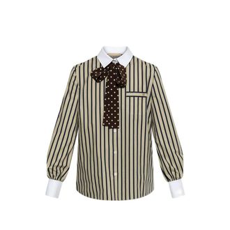 Valentino Striped Bow-detail Shirt