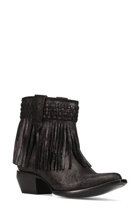 Frye Sacha Fringe Bootie in Black Metallic at Nordstrom Rack, Size 8.5