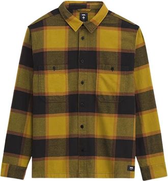 Vans Overhemden, Heren, Groen, S, Katoen, Larkspur Plaid Flanellen Overhemd