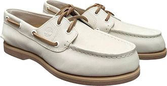 Timberland Womens Boat Shoes Classic Natural Full Grain Leather Loafers