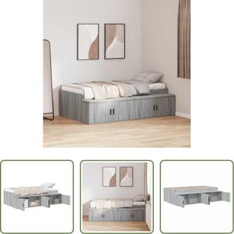 vidaXL vidaXL Letto con cassetti - Struttura del letto Grigio Sonoma 90 x 200 cm Legno multistrato