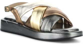 Bos. & Co. Brixin Slingback Platform Wedge Sandal in Pewter at Nordstrom, Size 8-8.5Us