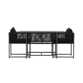 ebuy24 Conjunto de caf&eacute; Noto 1 mesa de comedor, 2 sillas color negro
