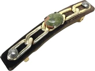 Louis Vuitton Pre-owned Leather hair-accessories - Dames - Vintage Accessoires - Bruin - ONE Size - Leer - Vintage