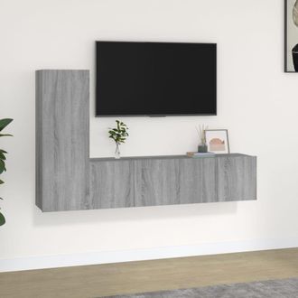 Berkfield Home 3 Piece TV Cabinet Set Grey Sonoma Engineered Wood