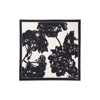 BOSS Monogram scarf in silk twill