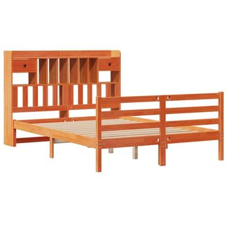 Berkfield Home Decorative Bookcase Bed without Mattress Wax Brown 160x200cm Soli | Size: 160x200 cm