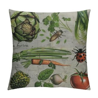 OEM Funda De Almohada De Estilo Retro Con Un Estampado Fresco Y Saludable De Insectos Y Guisantes Org&aacute;nicos, Unisex, Adecuada Para Habitaciones Y Camas In
