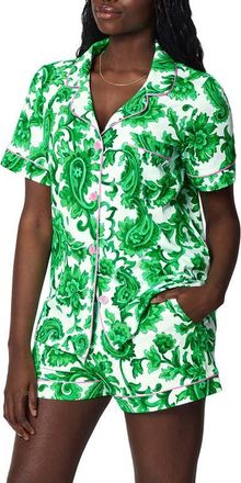 Bedhead Pajamas Print Stretch Organic Cotton Short Pajamas in Sorrento Verde at Nordstrom, Size X-Small