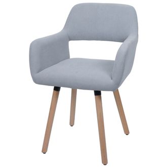 Hhg Nunca Usado] Silla De Comedor Hhg 878 Ii, Silla Silla De Cocina Silla Tapizada, Madera Tejido/cord&oacute;n Textil (400g/m&sup2;) Mvg, Gris Claro