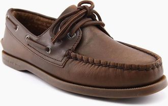 Sperry Top-Sider Womens Sperry Authentic 2 Eye Boat Leather Womens Medium Brown Boat Shoes - Size: UK 6 / eu 39.5 / us 8.5