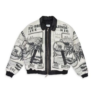 Rhude White Vouyage Bomber Jacket