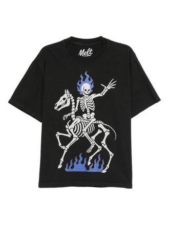 Melt graphic-print T-shirt - men - Cotton - XXXL - Black
