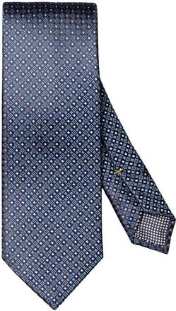 Eton Neat Geometric Pattern Silk Tie in Navy at Nordstrom