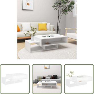 vidaXL Tavolo da soggiorno - Tavolino da Salotto Bianco 102x55x42 cm Legno Legno Multistrato