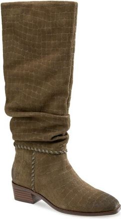 Gentle Souls Fabri Knee High Boot in Olive Embossed Suede at Nordstrom, Size 10