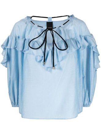 Pinko Blouse met gestrikte hals - Blauw