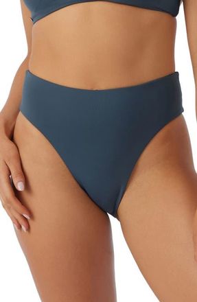 O'Neill Saltwater Solids Max High Cut Bikini Bottoms in Slate at Nordstrom, Size Large