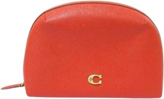Coach Pre-owned Clutches, female, Red, Size: ONE SIZE Pre-owned Leather Pouch