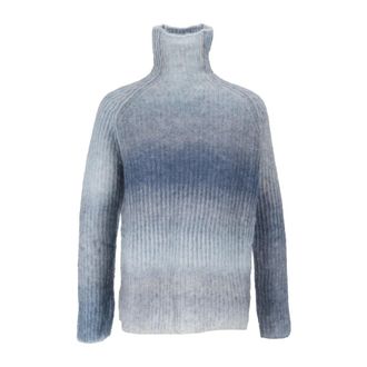 KANGRA Engelse Rib Gebreide Turtleneck - Dames - Truien - Blauw - Maat: L Nylon