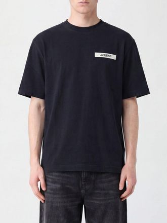 Jacquemus T-shirt in cotone a girocollo con logo applicato a contrasto