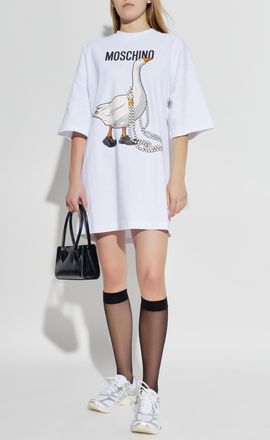 Moschino Dress With Print, Womens, White
