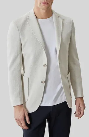 Robert Barakett Eryx Cotton & Linen Blend Herringbone Sport Coat in Moonstone at Nordstrom, Size Xx-Large