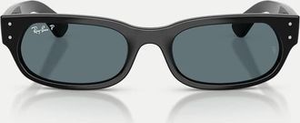 Ray-Ban occhiali da sole irregolari polarizzati con lenti nere e montatura nera-Nero