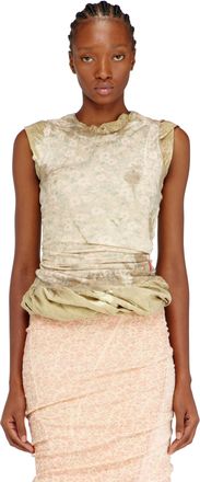 Diesel Layered top with bleached effect - Tops - Woman - Green