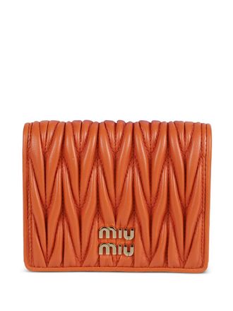 Miu Miu matelass&eacute; logo wallet - Orange