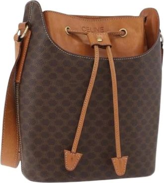 Celine Pre-owned Bucket Bags, female, Brown, Size: ONE SIZE Pre-owned Vintage Bucket Shoulder Bag
