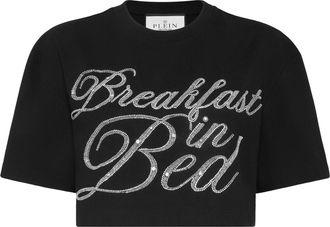 Philipp Plein Cropped T-Shirt Breakfast In Bed Crystal