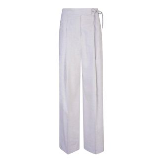 Eleventy High Waist Linen Wool Trousers