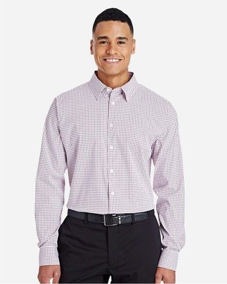 Devon & Jones CrownLux Performance Micro Windowpane Woven Dress Shirt