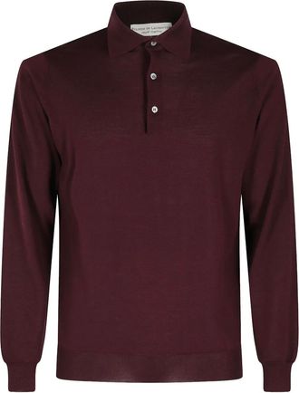 FILIPPO DE LAURENTIIS Poloshirt met lange mouwen - Rood