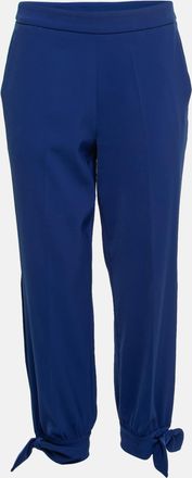 Moschino Boutique Moschino Blue Crepe Stretch Bow Detail Trousers