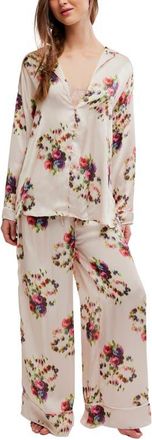Free People Intimately FP Dreamy Days Pajama Set in Antique Ivory - Floral at Nordstrom, Size X-Large