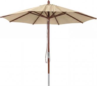Hhg [nunca Usado] Sombrilla De Madera Para Hosteler&iacute;a Hhg-487b, Sombrilla De Jard&iacute;n, Poli&eacute;ster/madera, 14 Kg, Redonda, &Oslash; 3 M, Sistema De Cuerda Resistente
