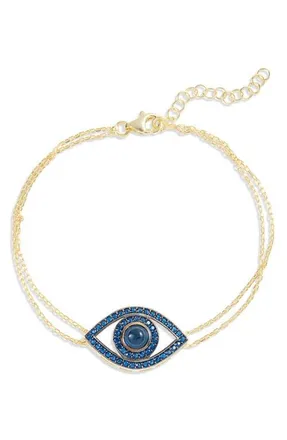 SHYMI Eye Evil Pendant Bracelet in Gold/blue at Nordstrom, Size 8