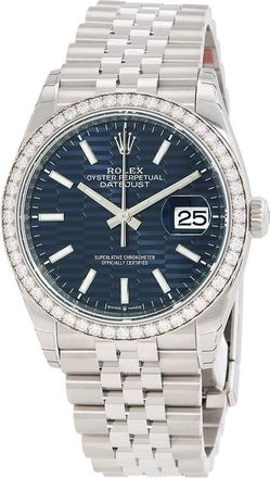 Rolex Datejust 36 Automatic Blue Fluted Motif Dial Chronometer Diamond Watch 126284BLFSJ
